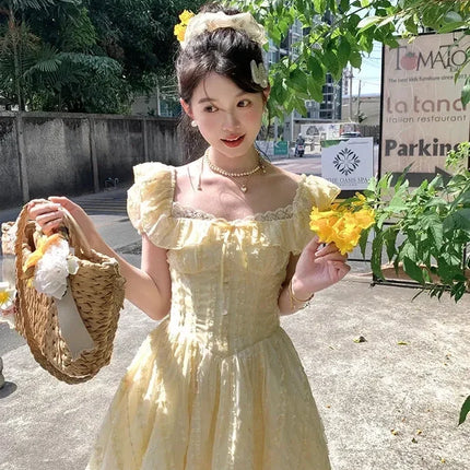 Lolita Kawaii Y2k Colorful Dot Print Dress Women Sweet Sleeveless Mini Dress Outwear One Piece Dress Korean Fashion Clothing