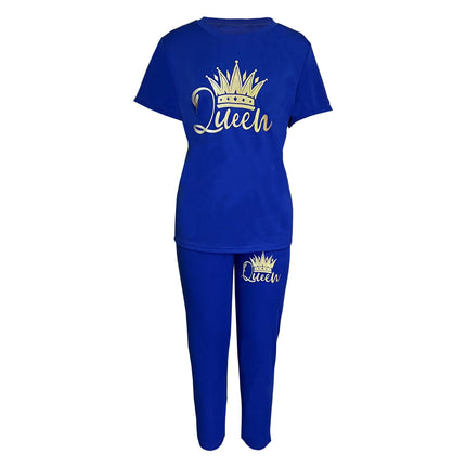 Summer Plus Size Women's Printed Comfortable Casual Set