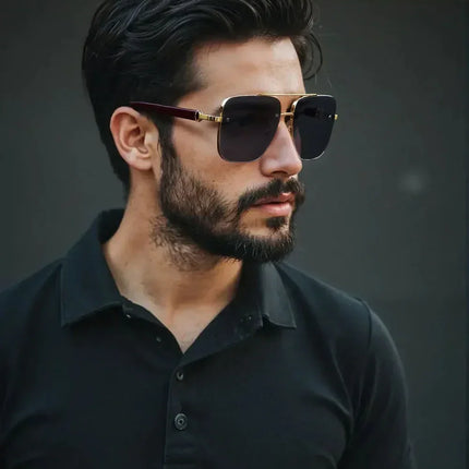 New Square Sunglasses For Men Vintage Outdoor Sunglasses Oculos Designer Wooden Glasses Sunscreen Sun Lentes Dropshipping Gafas