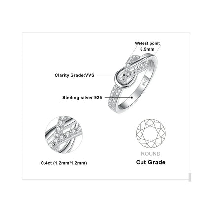 JewelryPalace New Arrival Infinity Love Knot Gemstone 925 Sterling Silver Statement Ring for Woman Fashion Classic Fine Jewelry