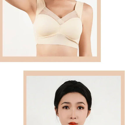 1pc Womens Ice Silk Minimizer Bras Large Size Underwear Seamless Lingerie Push Up Sport Thin Cup Sexy Mesh Yarn Bra for Women