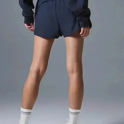 Outdoor Running Anti-Shine Sports Shorts Letter High Waisted Webbing Yoga Fitness Quick Dry Shorts
