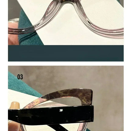 Women Large Cat Eye Reading Glasses Trendy Fashionable Oversized Far Sight Eyeglasses Men Female Anti-blue Plus Diopter Glasses