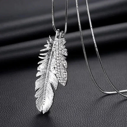 New Arrival Long Necklaces for Women 2024 Fashion Gray Crystal Choker Collier Femme Statement Necklaces & Pendants Accessories