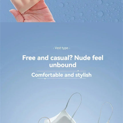3PCS Ultra-Thin Breathable Ice Silk Top Bras Women's Bustier Underwear Seamless Back Halter Vest Wrap Wireless Bras Solid Color