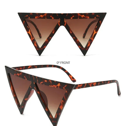 Oversized Triangle Punk Shiled Sunglasses Women Big Frame 2025 Luxury Brand Windproof Eyewear For Ladies UV400 Goggle Shades