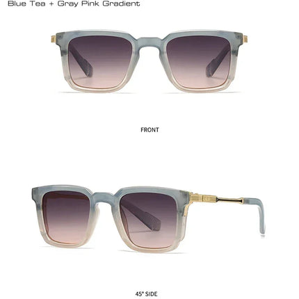 SHAUNA New Square Women Luxury Sunglasses Retro Rivets Men Gradient Shades UV400 Sun Glasses