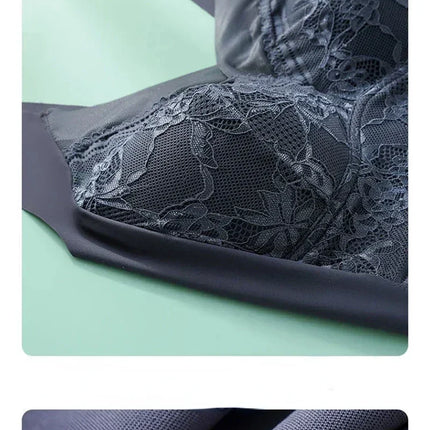 L-6L Women Large Bra Push Up Ice Silk Seamless upper Bralette Lace Wireless Summer Bras Plus Size Top Lingerie Underwear 15019
