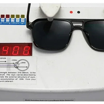 SO&EI Fashion Double Bridges Square Rivets Women Sunglasses Retro Men Gradient Shades UV400 Sun Glasses