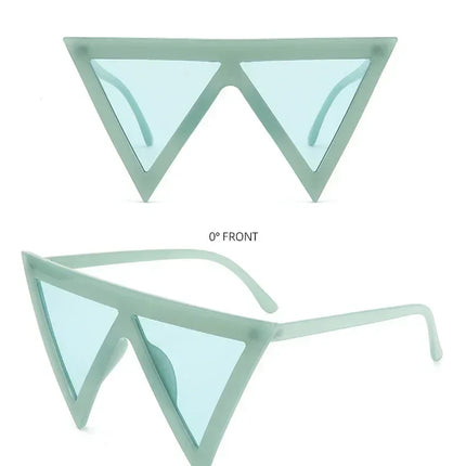Oversized Triangle Punk Shiled Sunglasses Women Big Frame 2025 Luxury Brand Windproof Eyewear For Ladies UV400 Goggle Shades