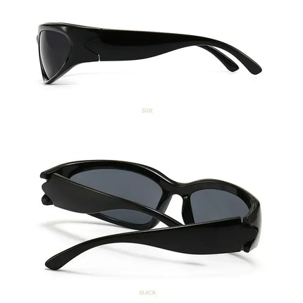 Unique Y2K Designer Luxury Sunglasses Women Rectangle Big Frame Sun Glasses For Men Outdoor UV Protection Classic 2000S Black Sh