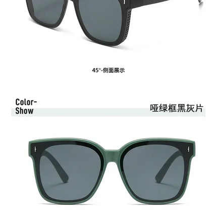 Fashion Square Polarized Sunglasses Cover Over Myopia Prescription Glasses Portable Men Women Vintage Fishing Driving Eyewear ﻿