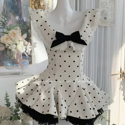 Black French Vintage Elegant Design Woman Dress Gothic Off Shoulder Retro Mini Dress Female Fairy Birthday Party Chic Outfits