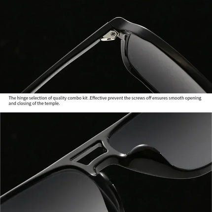 SO&EI Fashion Double Bridges Square Rivets Women Sunglasses Retro Men Gradient Shades UV400 Sun Glasses