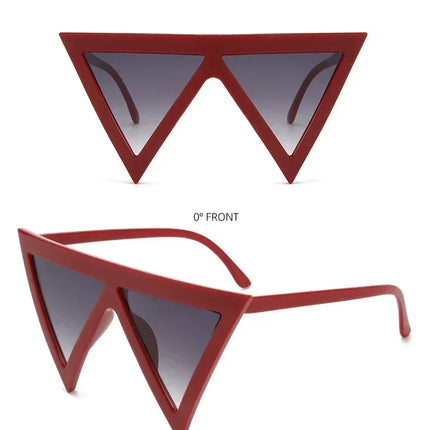 Oversized Triangle Punk Shiled Sunglasses Women Big Frame 2025 Luxury Brand Windproof Eyewear For Ladies UV400 Goggle Shades
