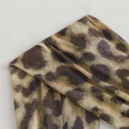Vintage Women Irregular Leopard Bodysuits