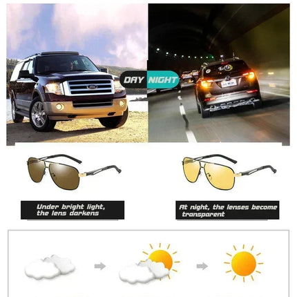 2024 UV400 Polarized Sunglasses Men Women Outdoor Discoloration Eyewear Men Trendy Photochromic Night Vision Sun Glasses
