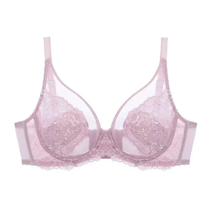 Lingerie Women's Thin BrasLace Full Cup BrasBeautifully Embroidered BrasAnti-SaggingUltra-Thin Bras