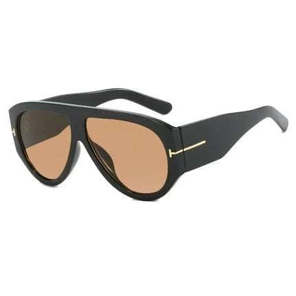 2024 New Fashion Big Frame Pilot Brown Sunglasses Women Men Brand T Outdoor Sun Glasses Female Shade Oculos De Sol Gifts