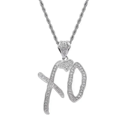 Ice Out Zircon Polite Gesture Middle Finger Necklace Men Women Punk Hip Hop Rap Rock Party Jewelry Gift