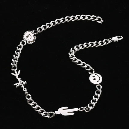 Men Hip Hop Full Rhinestone King Queen Pendants Necklaces Bling Bling Iced Out Cuban Link Chain Hiphop Necklace Men Jewelry Gift