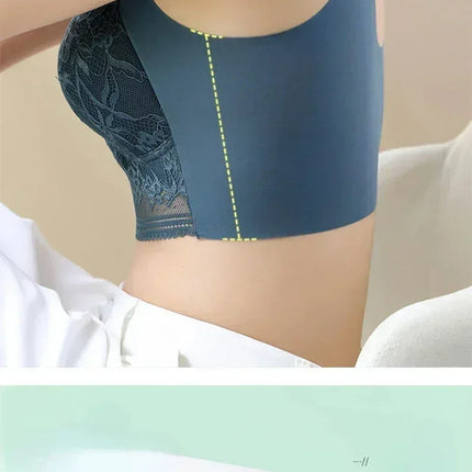 L-6L Women Large Bra Push Up Ice Silk Seamless upper Bralette Lace Wireless Summer Bras Plus Size Top Lingerie Underwear 15019