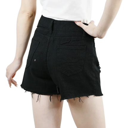 3pcs Women's High Waist Denim Shorts 2025 Summer Black Blue White Hot Pants Ripped Jeans Shorts Woman Short Trousers Streetwear