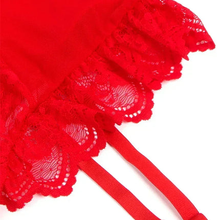 Comeondear Suspenders Women Teddy Leotard Sexy Plus Size Rompers Lingerie Underwire Lace Garter Bodysuits Slim Jumpsuit Pajamas
