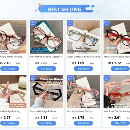 Women Large Cat Eye Reading Glasses Trendy Fashionable Oversized Far Sight Eyeglasses Men Female Anti-blue Plus Diopter Glasses