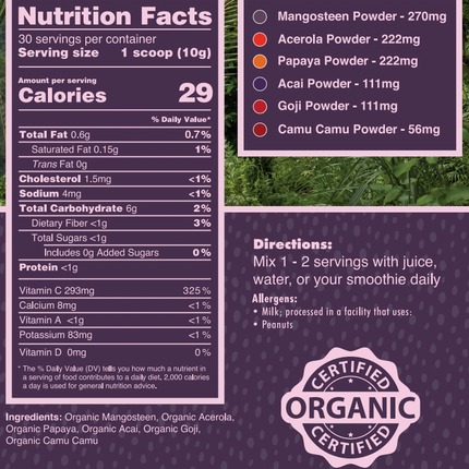 Organic Tropical Antioxidant Fruit Blend
