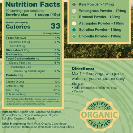 Sweet Organic Powdered Superfood Greens