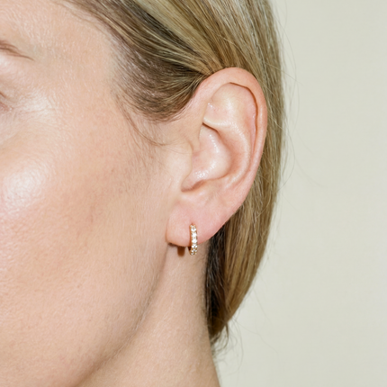 The Mini Pavé Huggie Earrings