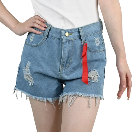 3pcs Women's High Waist Denim Shorts 2025 Summer Black Blue White Hot Pants Ripped Jeans Shorts Woman Short Trousers Streetwear