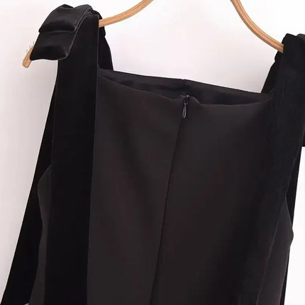 TFMLN Autumn New Women Dress 2024 Slim Chic Sleeveless Dress Bow Casual  Mini Frock Female Fashion Elegant Short Party Dress