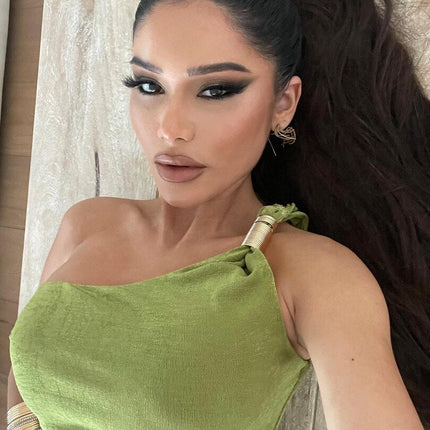 Bodycon One Shoulder Backless Sleeveless Maxi Slit Prom Dress