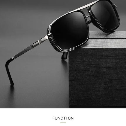 New Sunglasses Punk Sunglasses New Men's Square Uv400 Twin-beam Aviator Sunglasses