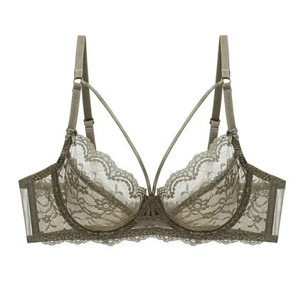 Logirlve Wholesale 3PCS Sexy Underwear Woman Lace Bras Hollow out Ultrathin Bra Women's lingerie Big Size Bra