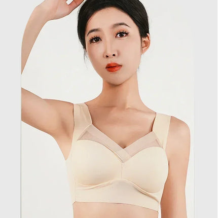 1pc Womens Ice Silk Minimizer Bras Large Size Underwear Seamless Lingerie Push Up Sport Thin Cup Sexy Mesh Yarn Bra for Women