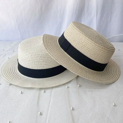 Korean Summer Men's and Women's Top Hats Straw Hats Sunshade Sunscreen Hats Beach Vacation Travel Hat
