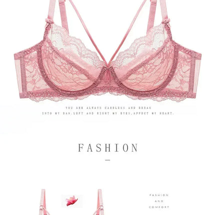 Logirlve Wholesale 3PCS Sexy Underwear Woman Lace Bras Hollow out Ultrathin Bra Women's lingerie Big Size Bra