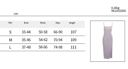Knitted Fabric Hanging Strap Open Back Dress Solid Color Beach Long Dress
