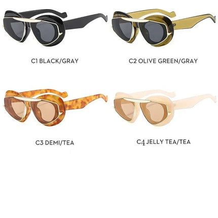 New Y2k Fashion Large Frame Sunglasses Ins Street Shot Cat's Eye Glasses Retro Personality Anti-ultraviolet Sunglasses
