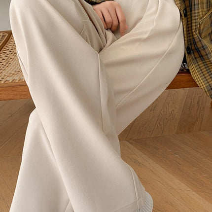 High Waist Loose Female Wide Leg Pants Spring Summer Solid Straight Trousers