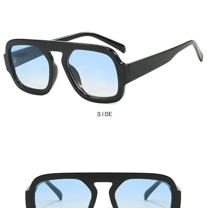 DOHOHDO 2025 Fashion Square Sunglasses Women New Retro Black Brown Thick Frame Pilot Sun Glasses Woman Chic Polygon Shades UV400