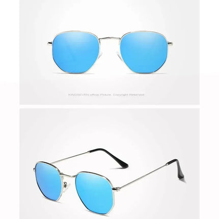 KINGSEVEN Fashion Women Polygon Sunglasses Men Polarized UV400 Sunscreen Round Thin Frame Glassses Luxury Causal Driving Eyewear