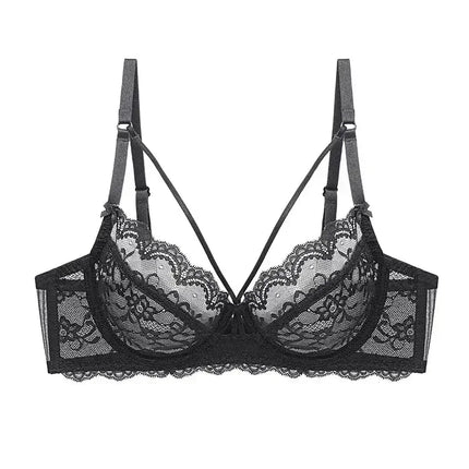 Logirlve Wholesale 3PCS Sexy Underwear Woman Lace Bras Hollow out Ultrathin Bra Women's lingerie Big Size Bra
