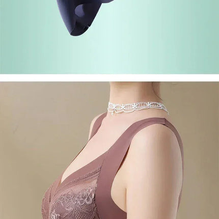 L-6L Women Large Bra Push Up Ice Silk Seamless upper Bralette Lace Wireless Summer Bras Plus Size Top Lingerie Underwear 15019