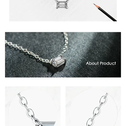 Modian Genuine 925 Sterling Silver Fashion Charm AAA Zirconia Pendant Necklace For Women Silver Female Necklaces Fine Jewelry