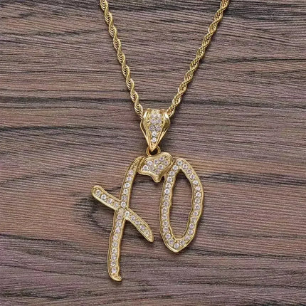 Ice Out Zircon Polite Gesture Middle Finger Necklace Men Women Punk Hip Hop Rap Rock Party Jewelry Gift
