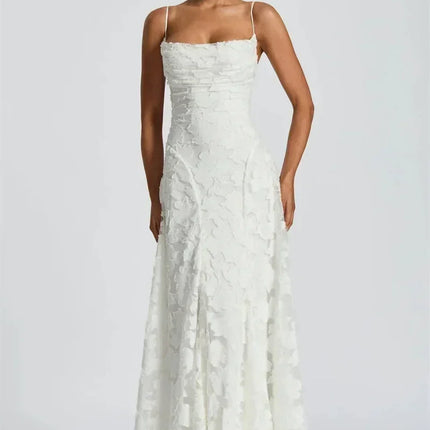Mozision Spaghetti Strap Backless Sexy Maxi Dress Women Gown Fashion Off-shoulder Sleeveless Lace-up Evening Club Party Dress